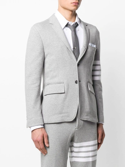 Shop Thom Browne 4-bar Loopback Sport Blazer In Grey