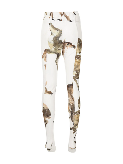 Yuhan Wang Deer-print Tights In White