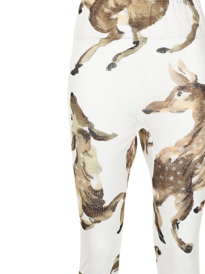 Yuhan Wang Deer-print Tights In White