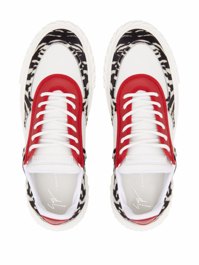 Shop Giuseppe Zanotti Blabber Zebra-pattern Sneakers In White