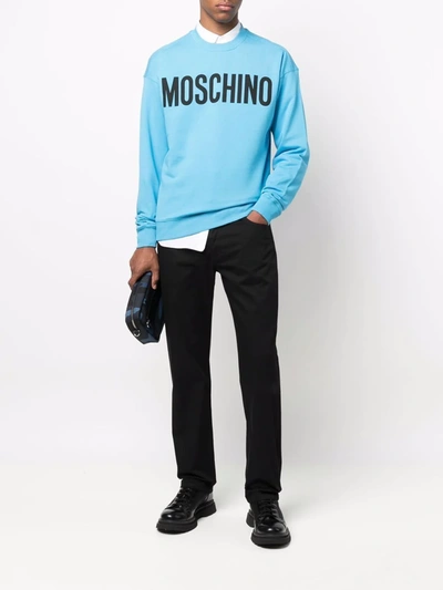 Moschino Logo-print Sweatshirt In Blau