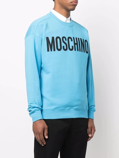 Moschino Logo-print Sweatshirt In Blau