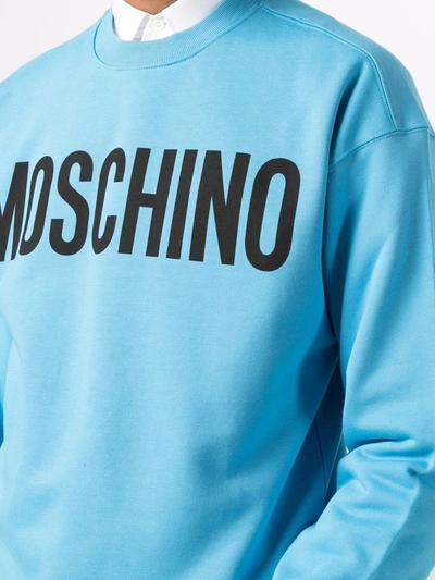 Moschino Logo-print Sweatshirt In Blau