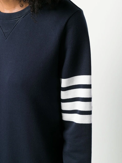 Shop Thom Browne 4-bar Loopback Sweatshirt Dress In Blue