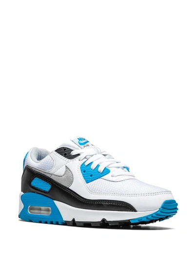 Shop Nike Air Max 90 "laser Blue" Sneakers In White