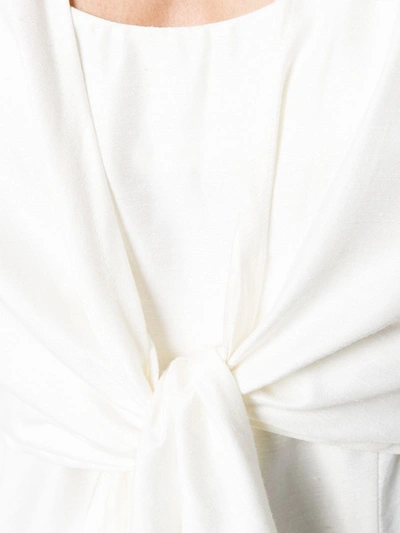 Pre-owned Jean Louis Scherrer Vintage Knot Detail Dress In White