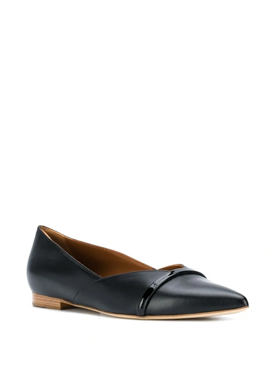 Shop Malone Souliers Pointed-toe Leather Pumps In Black