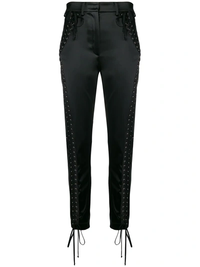 Shop Dolce & Gabbana Lace-up Trousers In Black