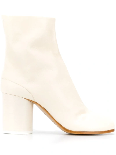 Shop Maison Margiela Tabi 80mm Leather Ankle Boots In Neutrals