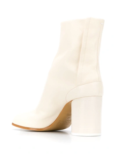 Shop Maison Margiela Tabi 80mm Leather Ankle Boots In Neutrals