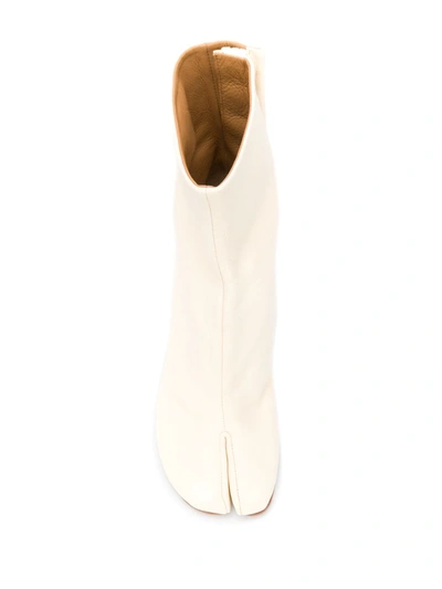 Maison Margiela Ankle-length Tabi Toe Boots In Soft Nappa Leather In Neutrals