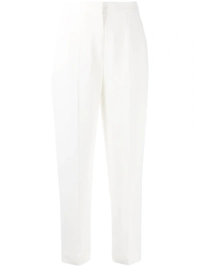 Shop Alexander Mcqueen High-waisted Cropped Trousers In White