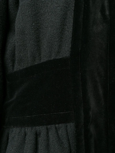 Pre-owned Saint Laurent 1980's Buttoned Midi Coat In Black