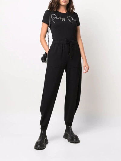 Philipp Plein Crystal-embellished Short-sleeved T-shirt In Black
