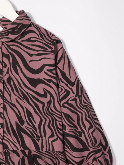 Shop Andorine Zebra-print Cotton Shirt In 粉色