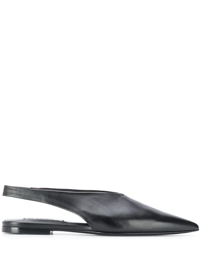 Shop Jil Sander Pointed Slingback Pumps In Black