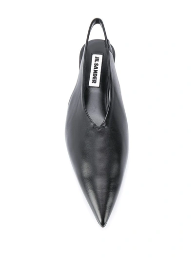 Shop Jil Sander Pointed Slingback Pumps In Black