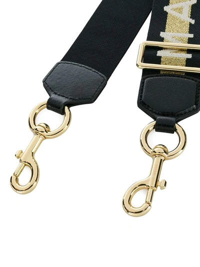 Marc Jacobs Logo Stripe Bag Strap In Metallic
