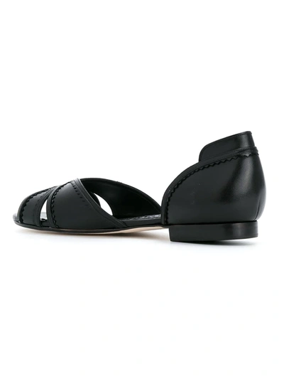 Shop Sarah Chofakian Panelled Ballerinas In Black