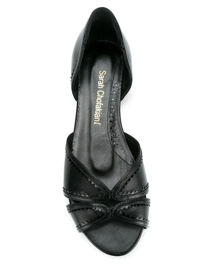 Shop Sarah Chofakian Panelled Ballerinas In Black