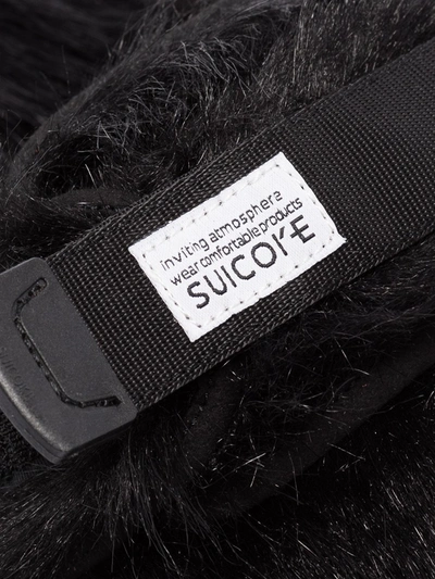 Shop Suicoke Zavo Zeu Faux-fur Slippers In Black