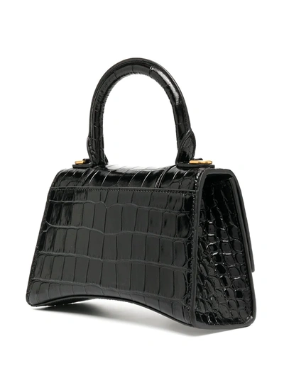 Shop Balenciaga Hourglass Xs Top-handle Bag In Black