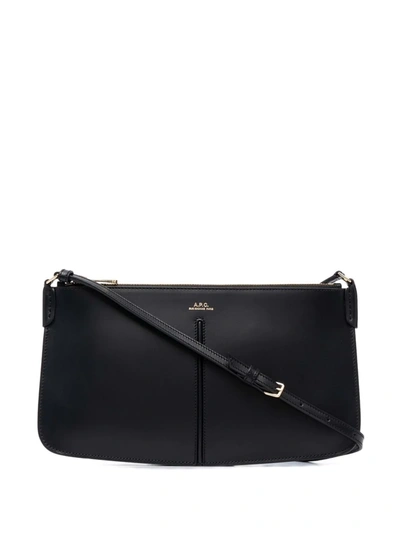 Shop Apc Betty Leather Shoulder Bag In Black
