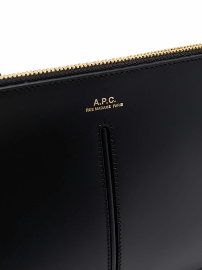 Shop Apc Betty Leather Shoulder Bag In Black