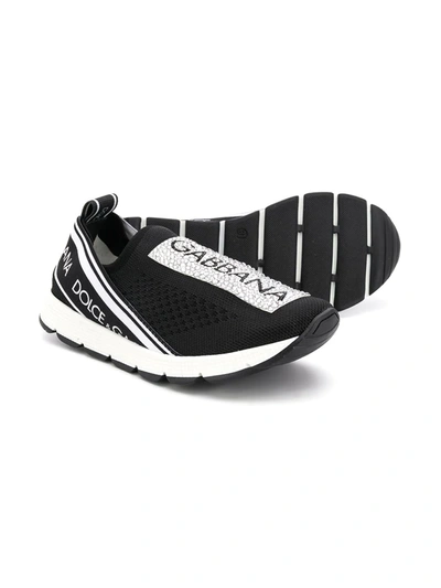 Dolce & Gabbana Sorrento Logo-tape Slip-on Sneakers In Black