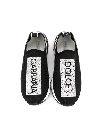 Shop Dolce & Gabbana Logo Print Sneakers In Black