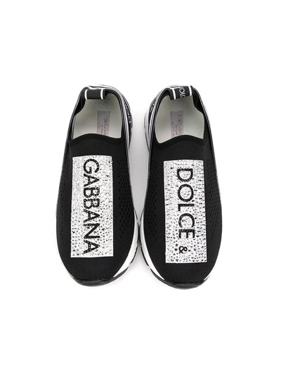 Dolce & Gabbana Sorrento Logo-tape Slip-on Sneakers In Black