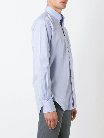 Shop Thom Browne Long-sleeve Cotton Shirt In Blue