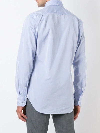 Shop Thom Browne Long-sleeve Cotton Shirt In Blue