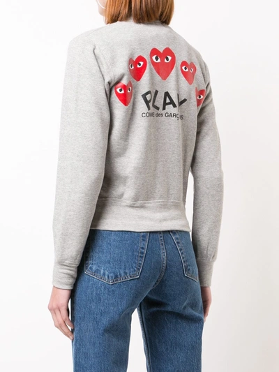 Comme Des Garçons Play Heart Logo-patch Track Jacket In Grey