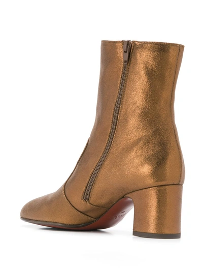 Shop Chie Mihara Nanaylon Metallic Ankle Boots In Brown
