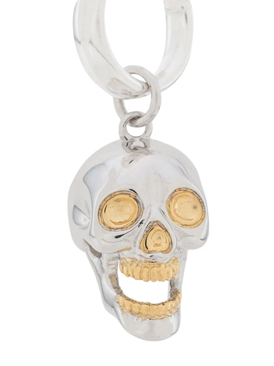 True Rocks Skull Hoop Earring In Metallic