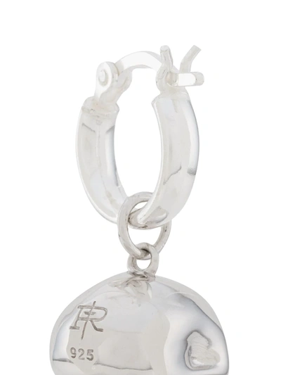 True Rocks Skull Hoop Earring In Metallic