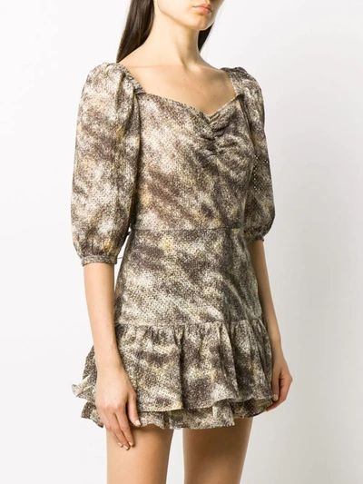 Shop Marysia Textured Abstract-print Dress In Brown