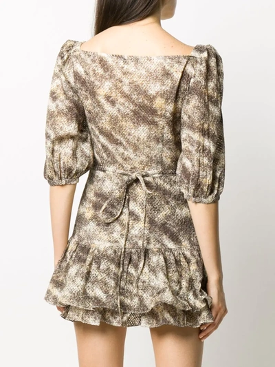 Shop Marysia Textured Abstract-print Dress In Brown