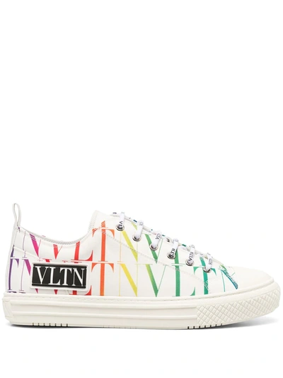 Shop Valentino Vltn Times Giggies Low-top Sneakers In White
