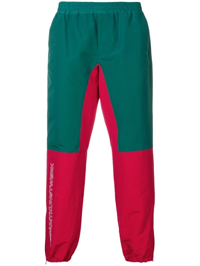 JOHN UNDERCOVER COLOUR-BLOCK TRACK TROUSERS - 绿色