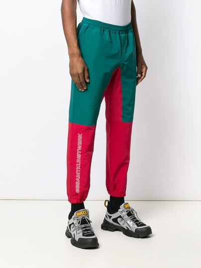 Shop John Undercover Colour-block Track Trousers In Green