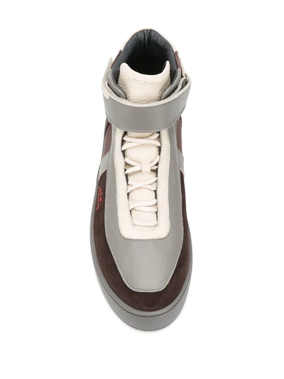 Shop A-cold-wall* Logo Printed High Top Sneakers In Brown