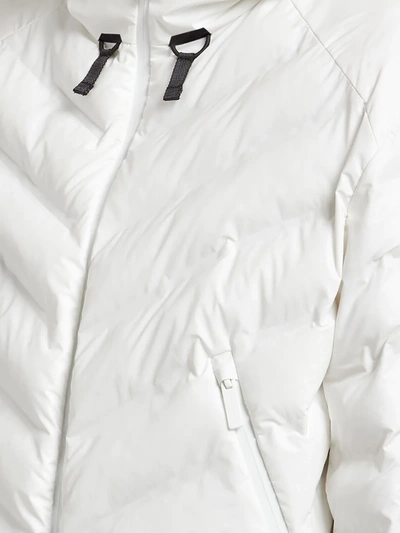 Shop Prada Linea Rossa Cropped Puffer Jacket In White