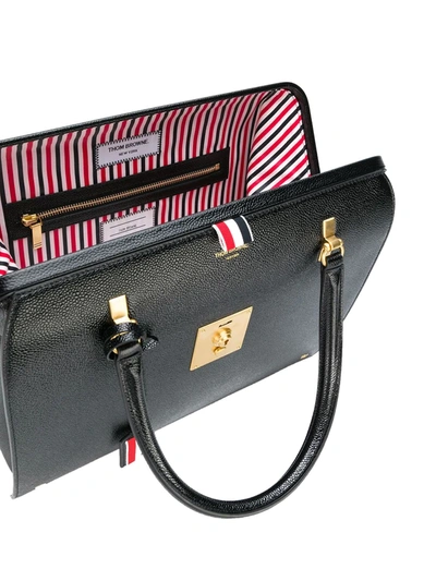 Thom Browne Mrs. Thom Lucido Leather Tote Bag In Black