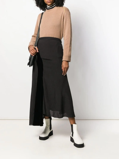 Shop Loewe Asymmetric Maxi Skirt In Black