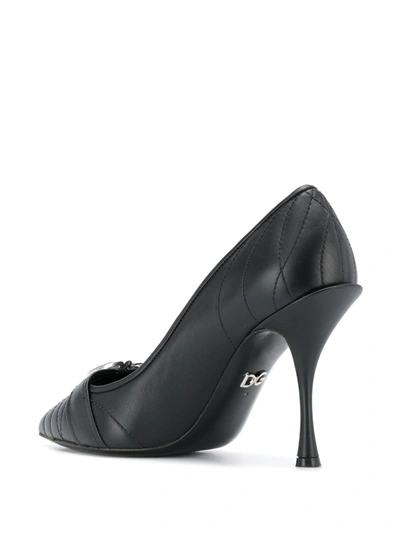 Shop Dolce & Gabbana Devotion Buckle Pumps In Black