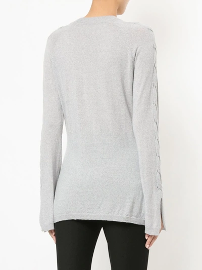 Shop Onefifteen Twist Front Knitted Top In Grey