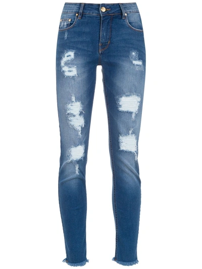 Shop Amapô Ripped Skinny-fit Jeans In Blue