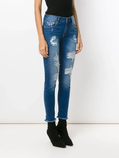 Shop Amapô Ripped Skinny-fit Jeans In Blue